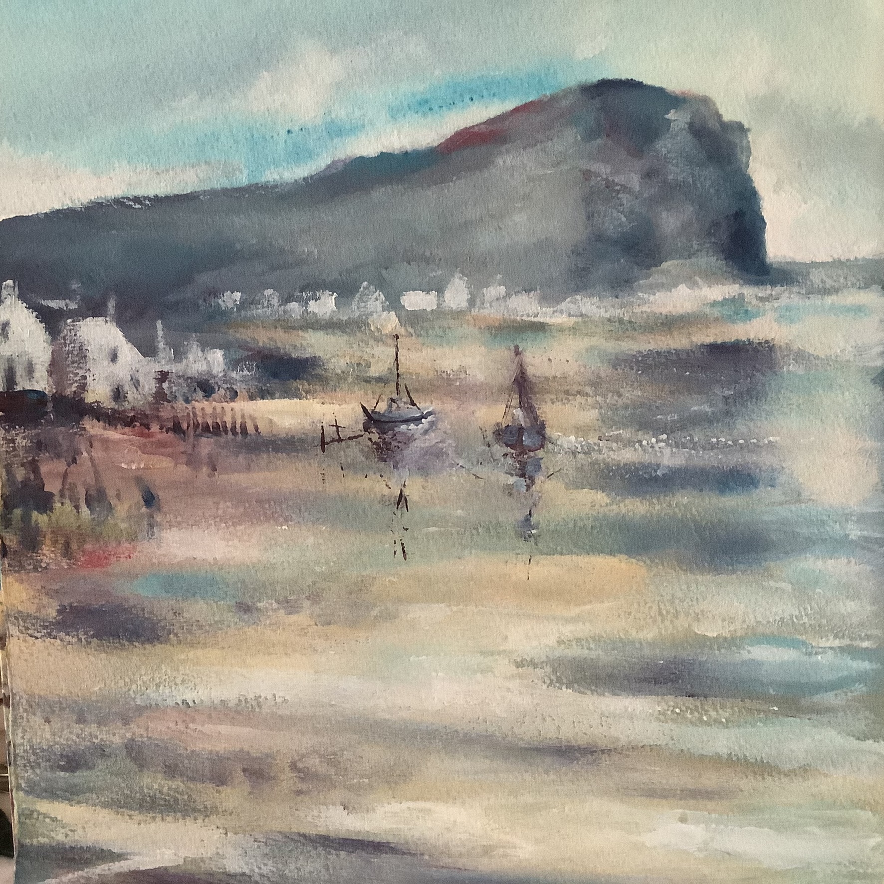 A headland surrounding staithes